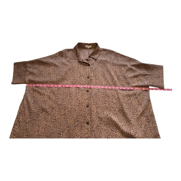 Easel Oversized Leopard Print Short Sleeve Blouse - Size Large - Picture 9 of 13